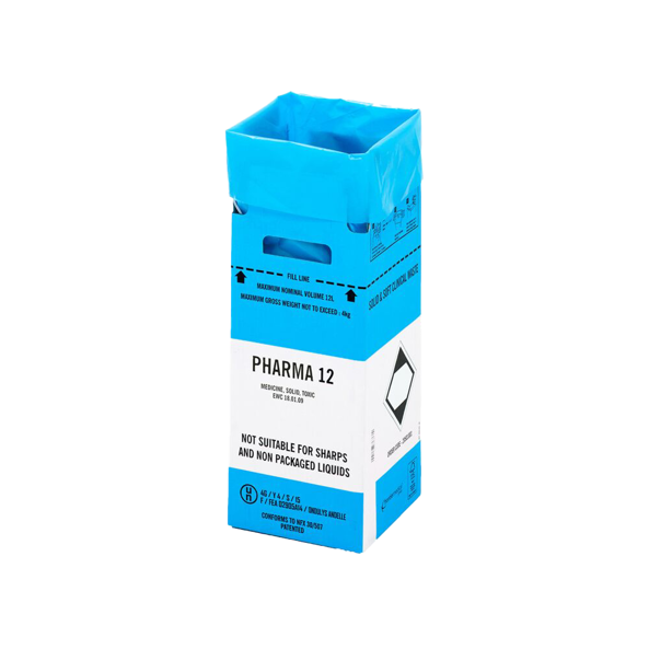 Blue Pharmaceutical Cardboard Bin Container 12L