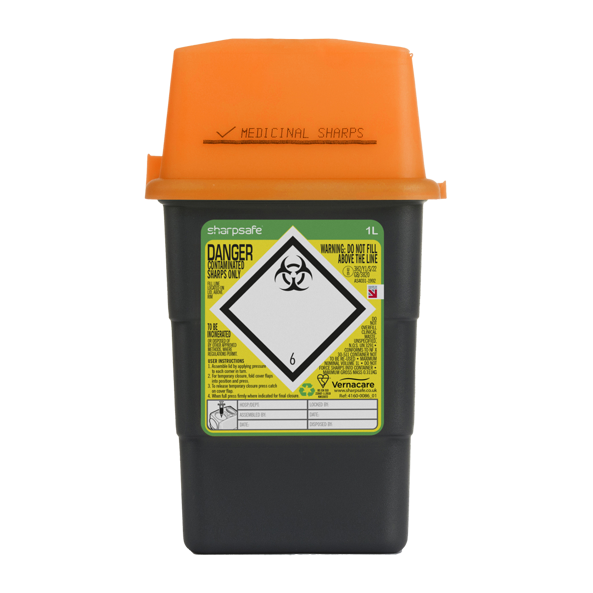 Orange Lid Sharps Container For Highly Infectious Waste