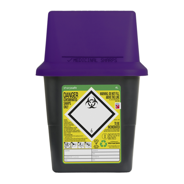 Purple Sharps Bin Cytotoxic And Cytostatic Waste