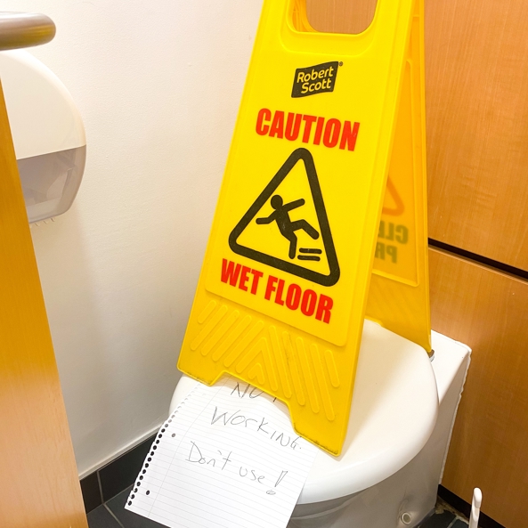 Blocked Toilet Sign